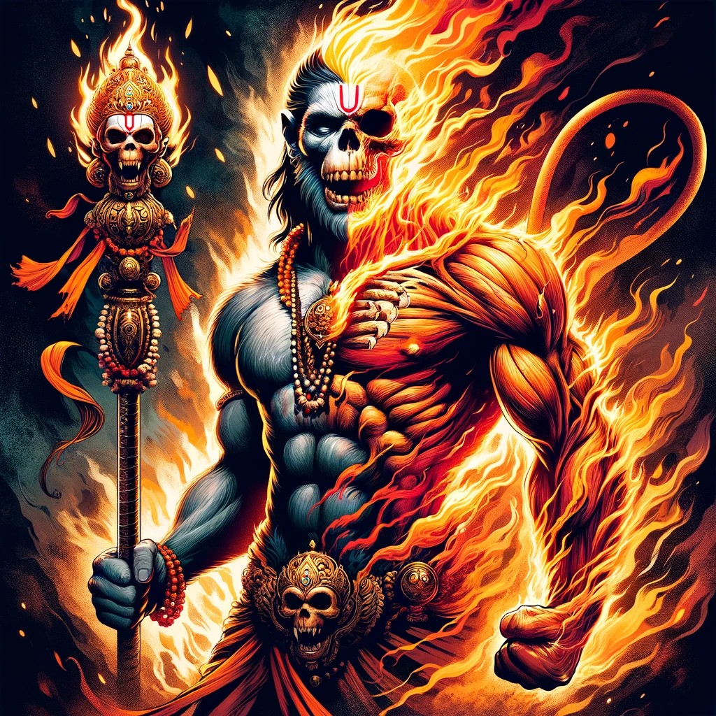 NightScreams0l0's tweet photo. 🔥 Blending Myth and Marvel! Unveiling a unique fusion of ancient legends and modern superhero vibes – Lord Hanuman reimagined as Ghost Rider. #Hanuman #HanumanReview #HanuManEverywhere #HanumanOnJan12th #HanuManRAMpage https://t.co/8wddOnIa4h