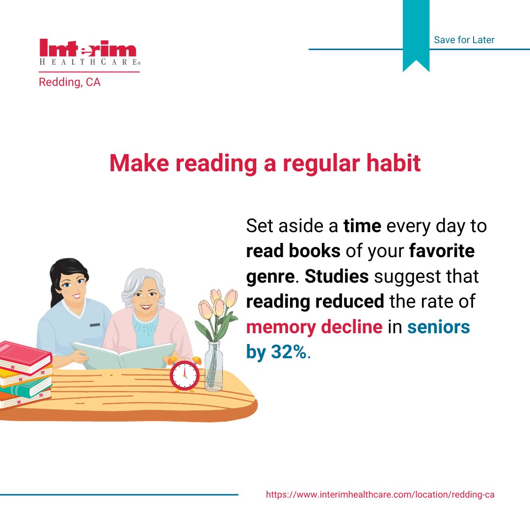 Mind-stimulating activities are a useful way to improve the cognitive abilities and memory of #seniors. Here’s a simple mind-stimulating tip that seniors can follow to exercise their brains.

#Habits #seniortips #TIPS #memory #tip #seniorcare #homecare #reddingca #california #usa