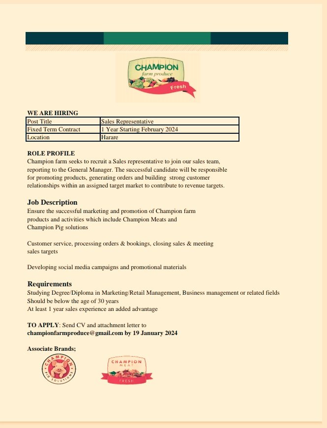 ChampionFarm's tweet photo. Vacancy Update❗ https://t.co/1lXYM4NIc5