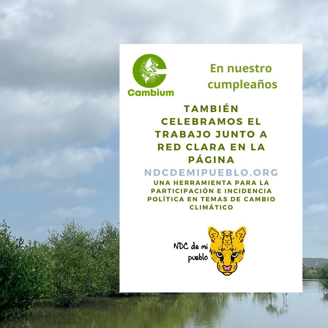 ClimaCambium's tweet photo. 🎊 Estamos de celebración 🎊

En enero cumplimos tres años de un trabajo incansable por construir nuevas relaciones con la naturaleza 

Sígannos y visiten nuestra pagina: https://t.co/PJVvDQFVyY 

#ClimateChange #NDCdemipueblo #Participación https://t.co/sTpDKD4bFx