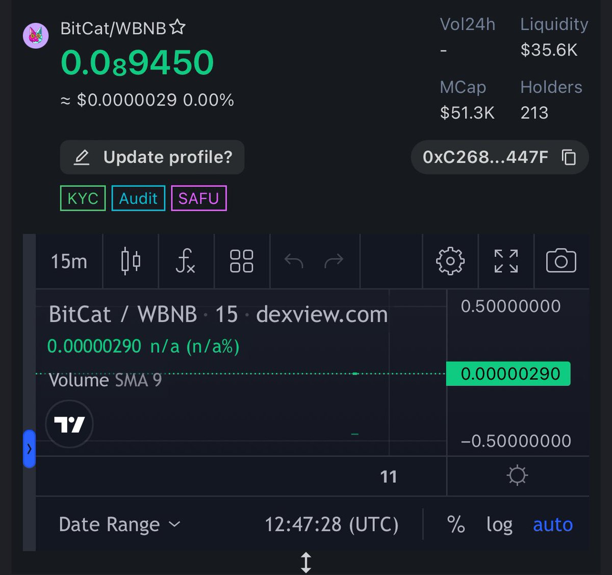 🔼🔼 BitCat logo has been updated on Dexview!

dexview.com/bsc/0xC268608A…