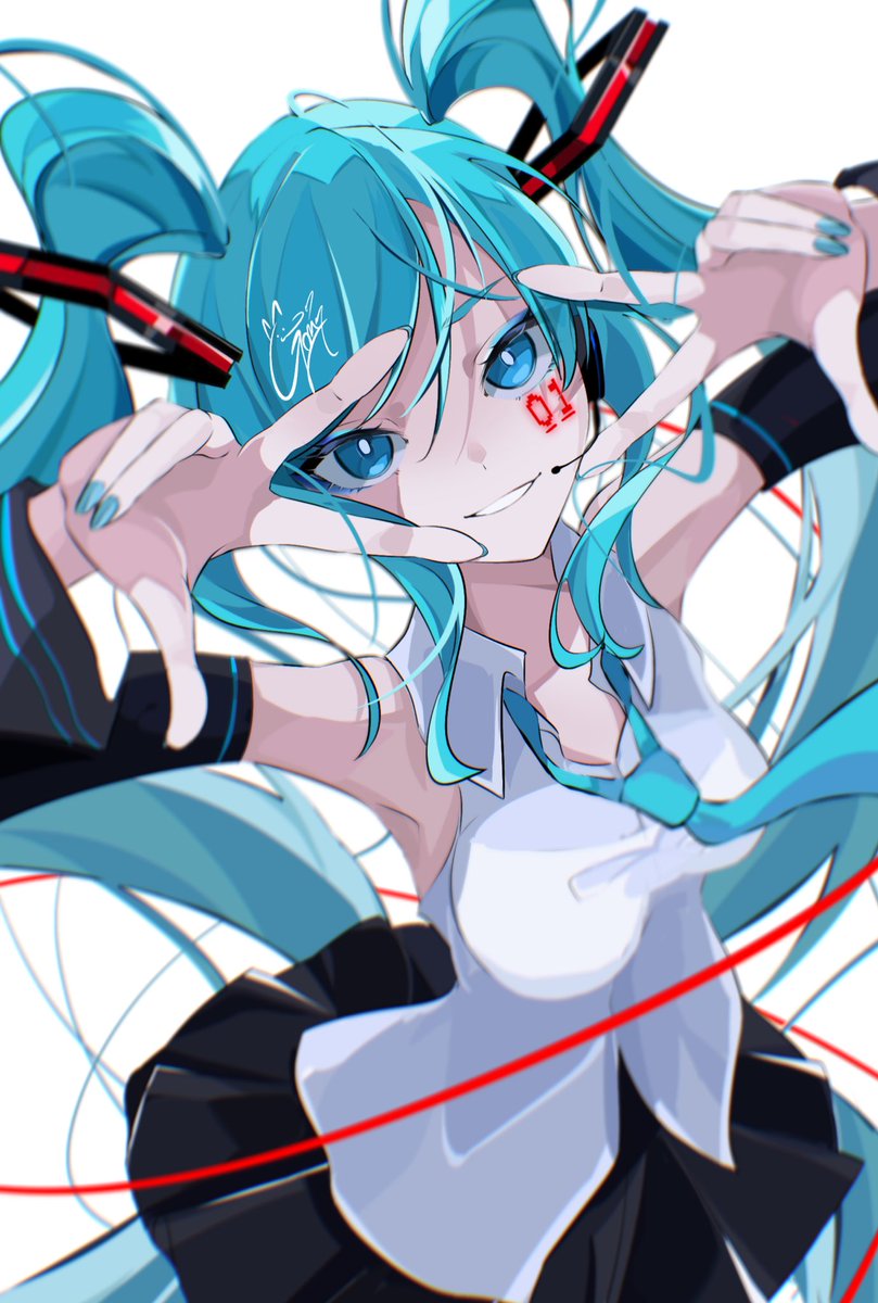 初音ミク「み!!#初音ミク 」|ごまのイラスト