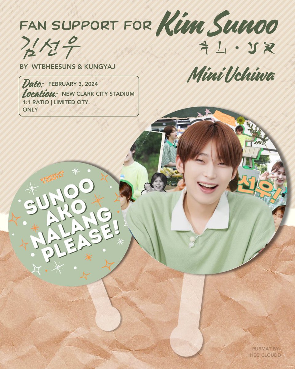 track7royalty's tweet photo. 😔 𝗦𝗨𝗡𝗢𝗢 𝗔𝗞𝗢 𝗡𝗔𝗟𝗔𝗡𝗚 𝗣𝗟𝗘𝗔𝗦𝗘 😔

#SUNOO mini uchiwa for fate in NCC ✩°𓏲⋆🌿

fan support by @wtbheesuns &amp; @kungyaj 🍵 

🪴 to claim : rt and like
🌻 new clark city stadium | feb 03, 2024
🧃 d-day trades only! ᵔ ᵕ ᵔ

#FATE_IN_NEWCLARKCITY 🍃 https://t.co/kdHknrQyF1