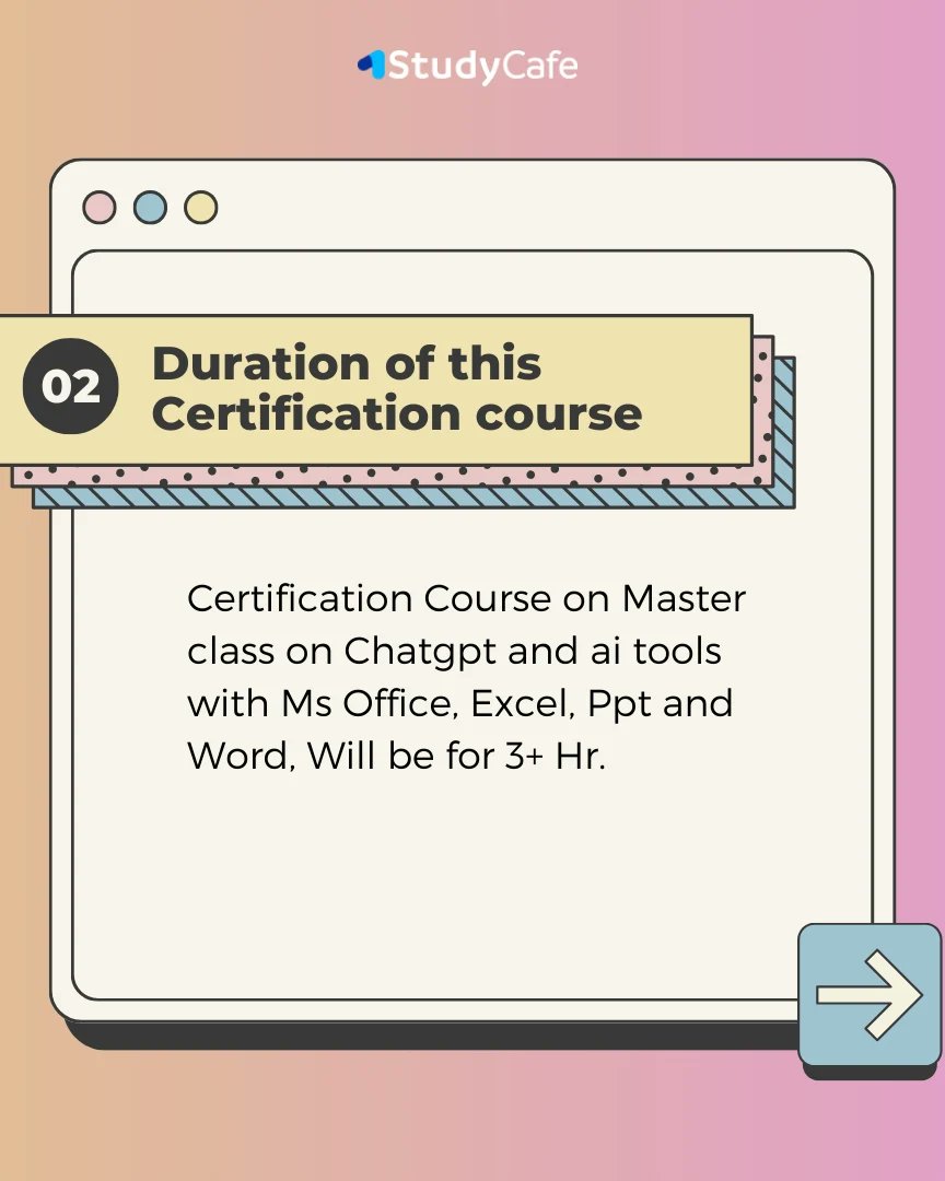 studycafe_in's tweet image. Master Class on CHAT GPT &amp;amp; AI Tools with MS Excel, PPT and Word💥

4.9 by 807 Users | 5000+ Students Enrolled | Languages: English✨

Read more at:👇🏻 studycafe.in/course/master-…

#masterclass #JoinFast #certificationcourse #applynow📩 #trending #newpost #makeitviral