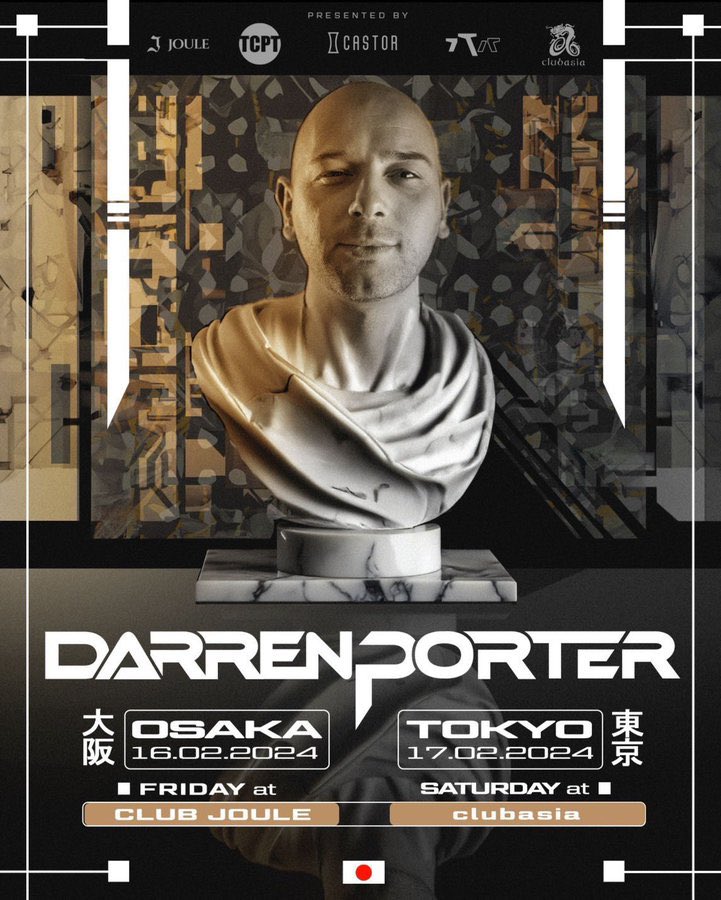 CastorTrance's tweet photo. DARREN PORTER 来日公演！！

大阪（Osaka)
2月16日（金）22:00-05:00
CLUB JOULE

東京（Tokyo)
2月17日（土）23:00-05:00
clubasia　

トランス界のビッグスター「Darren Porter」が5年ぶりの再来日！
今回は東京に加え、大阪との2公演が決定！
このチャンスを見逃すな！

#trancefamily #castor https://t.co/yxlmpdIFRl