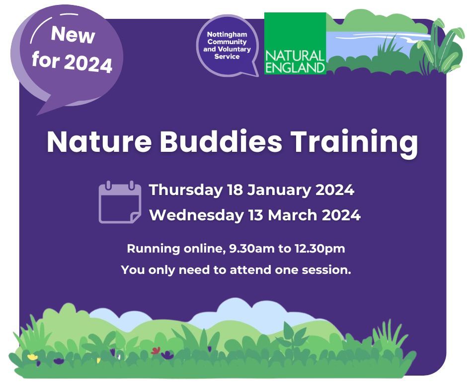 Exciting news! 🌿 Join us and @NaturalEngland for a unique 2024 training opportunity! Learn to establish and deliver a Nature Buddies Scheme 🌳🤝 Choose from two dates, £10 per person. 📅 Book now: buff.ly/417JmTl #TogetherForNature #BetterWithNature 🍃