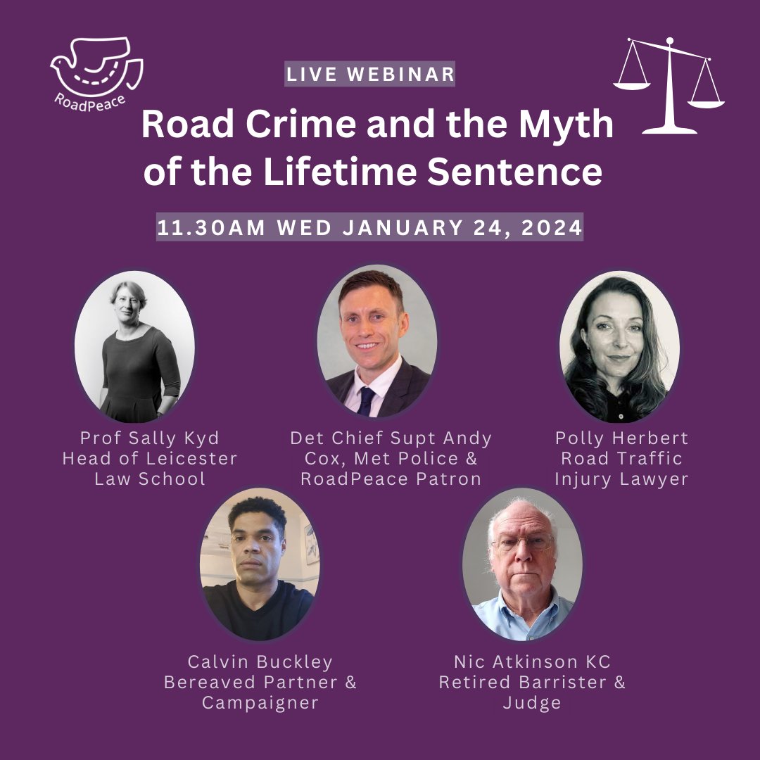 RoadPeace's tweet photo. Courts now have the power to jail drivers who cause death by dangerous driving for life, but they have yet to impose the new laws. Please join us for this insightful webinar, which will delve into all of the key issues. Register here: https://t.co/mrqP2Ql5Q6 https://t.co/AVmYZe74dR
