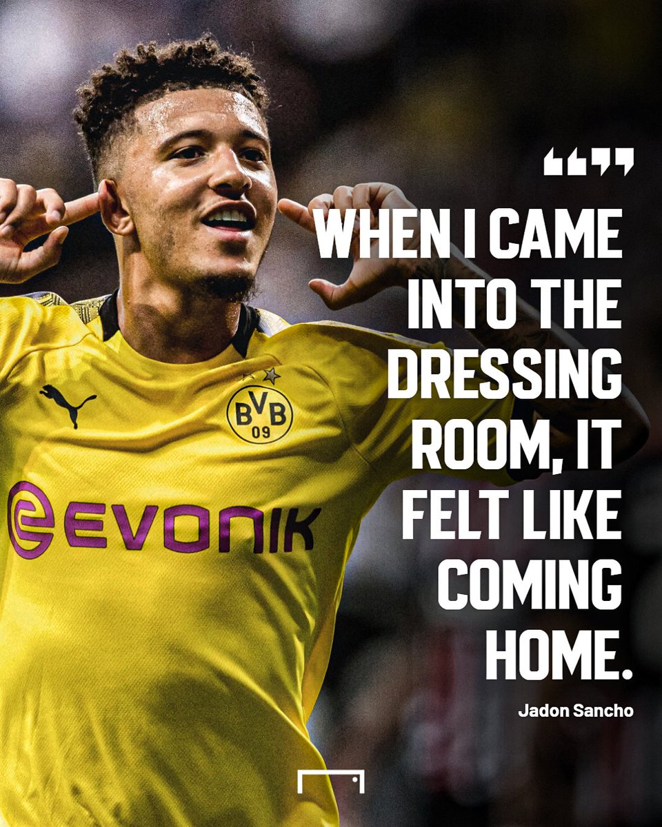 goal's tweet photo. Jadon Sancho already feels back at home 💛 https://t.co/j9ciN1WUE2