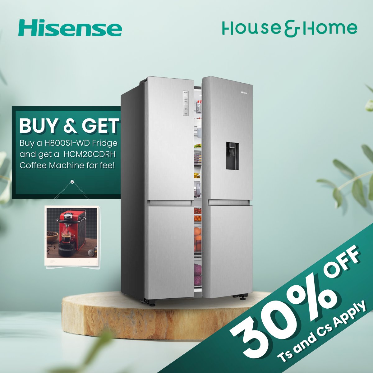 HisenseSA's tweet photo. 🌟Grab the H800SI-WD for R16,999 (Save R8,000) + a FREE HCM20CDRH Red capsule coffee machine valued at R1,799 at House & Home's Clearance sale! for a total saving of R9,799☕🎁.
Explore here🛍️: https://t.co/xXSiFGLL1q
#HisenseSA #HouseAndHome #Realiability #Quality #Smart https://t.co/SE8Jp1v6uA