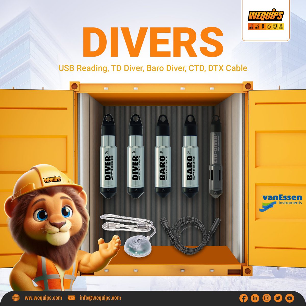 wequips's tweet photo. Nuevos materiales llegaron a Wequips, desde Países Bajos. Los nuevos Divers de @Van Essen Instruments. Disponibles para envíos cargo 🚢🛫
🌐 info@wequips.com 🛠️ #WEQUIPS #construccion #maritimo https://t.co/q8Y5pFIie1
