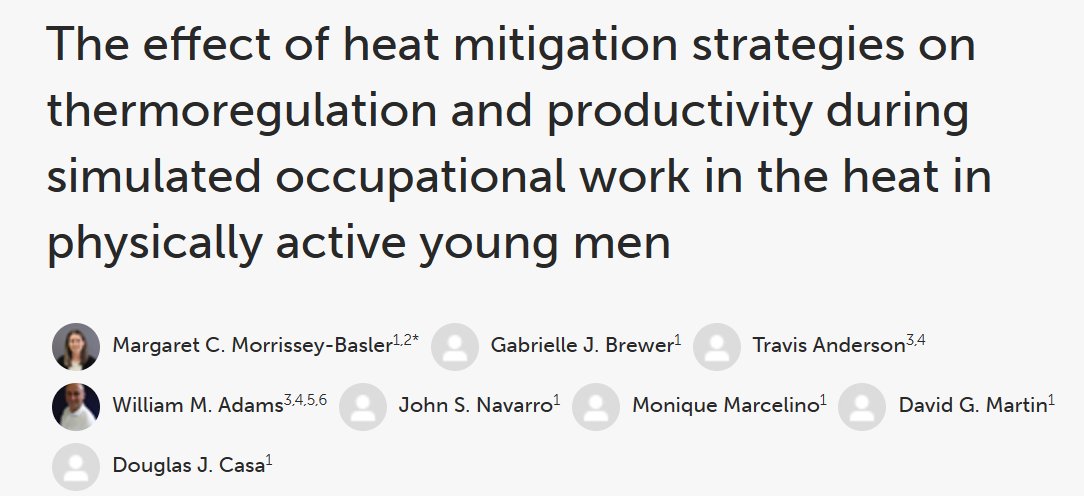 Mag_Morrissey's tweet photo. 🚨NEW PUB 🚨   
https://t.co/Jwfle8LCQR

The combination of body cooling, hydration, and “shade” was the most effective strategy to reduce physiological strain and improve productivity. @gabby_brew @william_m_adams @JohnofMiami @CasaDouglas @K_S_Institute @FriarHealth @PC_HSC https://t.co/ePlkZCPYDH