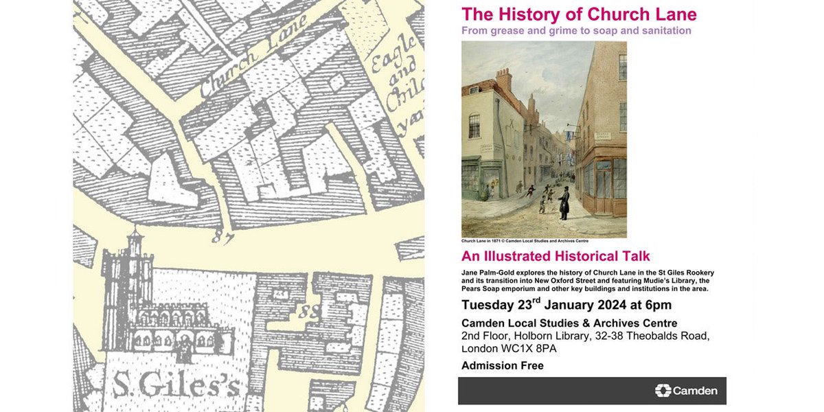 My next talk is at the wonderful Camden Archives & Local Studies Centre on Tuesday 23rd January. I’m talking all things Church Lane, the Rookery and New Oxford Street. I’m focusing in on some key 19th century businesses that relocated there. All welcome - it’s free! @love.camden