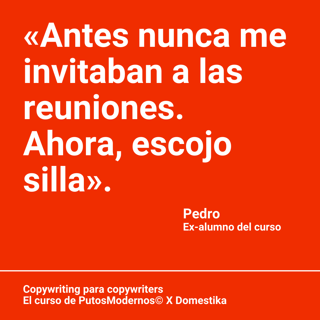 martaewest_'s tweet photo. Hola, @putosmodernos 

Ya os he hecho el trabajo para vender el curso de "Copywriting para Copywriters" de @DomestikaEs.

¿Me contratáis? https://t.co/Pq2I3swagF