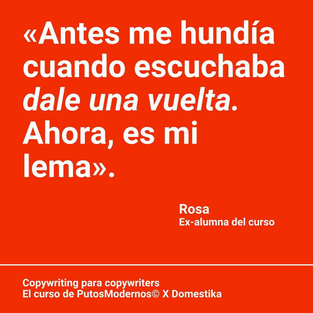 martaewest_'s tweet photo. Hola, @putosmodernos 

Ya os he hecho el trabajo para vender el curso de "Copywriting para Copywriters" de @DomestikaEs.

¿Me contratáis? https://t.co/Pq2I3swagF