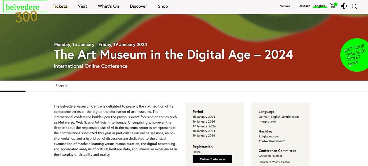 FaimpAvicom's tweet photo. Still on time to register for the conference The Art Museum in the digital age, online next 15 to 19 January organised by @belvederemuseum. Registration is free of charge #museums #metaverse #web3 #ArtificialIntelligence #DigitalMuseum #digamus https://t.co/qrLZ7zY5Sj https://t.co/8I3r60Wroi