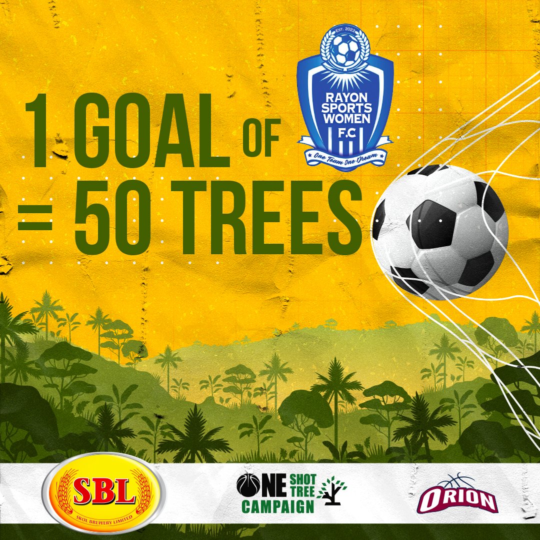 SkolRwanda's tweet photo. SKOL Brewery Ltd, in the #OneShotOneTree campaign by @OrionBBC that aims to plant as many trees as possible, pledged to plant #50trees for every goal scored by @RayonSportsWFC during the ongoing First Division Women League.
#1Goal50Trees #GreenRwanda @EnvironmentRw https://t.co/a51Qf1DgML
