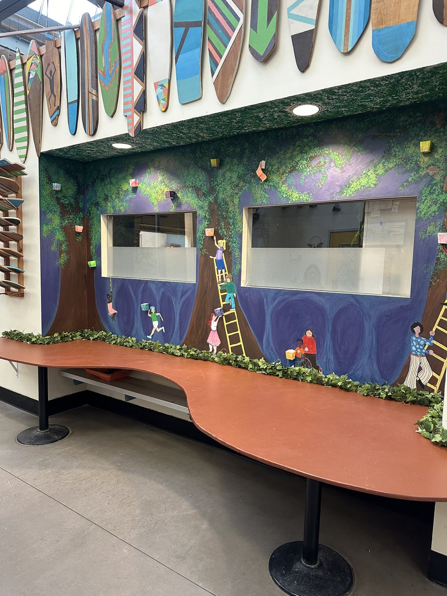 One of our hallway study areas just got a major face lift!! Always been a HUGE fan of Art in Public Spaces - it breathes life into school cultures! #HTM💙💛 <a href="/hightechhigh/">High Tech High</a> <a href="/Dianalamaestra/">Diana Cornejo-Sanchez, Ed.D</a>