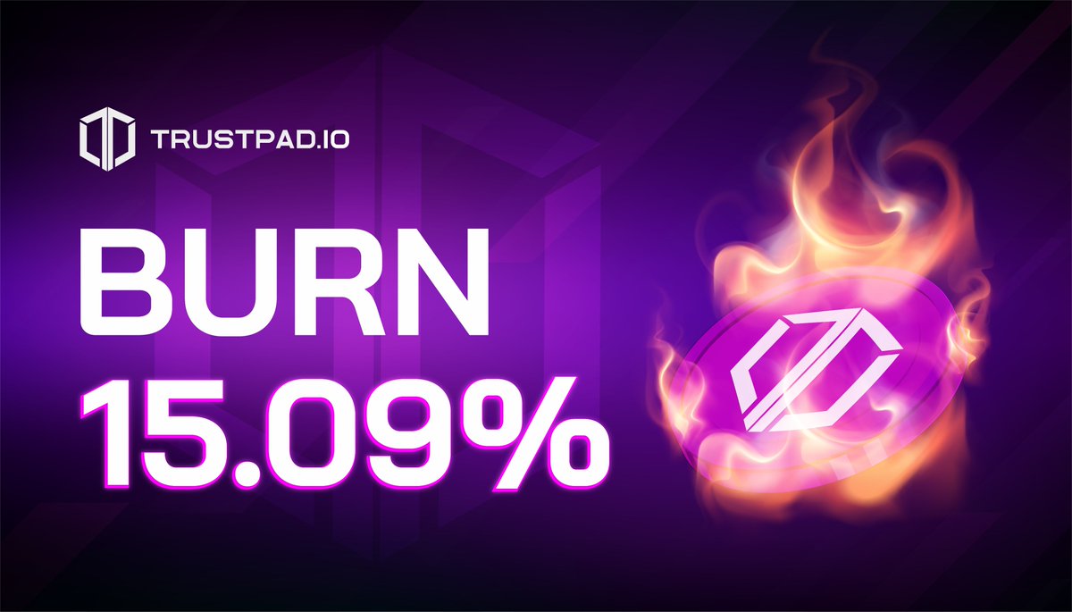 TrustPad's tweet photo. 🔥 THE BIG BURN IS HERE!

We’ve burned 150,910,749 $TPAD tokens - 15.09% of the total supply!

Proof-of-Burn: https://t.co/4s6fep8xIc

Welcome to $TPAD 2.0!

LFG! 🔥🔥🔥