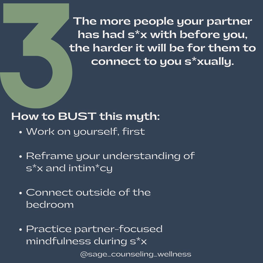 There are many myths surrounding s*x and it’s time to bust them 🙌🏼 Do any of these stick out to you? Let us know! 

#mythbusters #intimacycoach #intimacytip #intimate #relationshipmanagement #relationshiptalk #dating101 #Relationshipproblems #marriagetips #couplescounseling