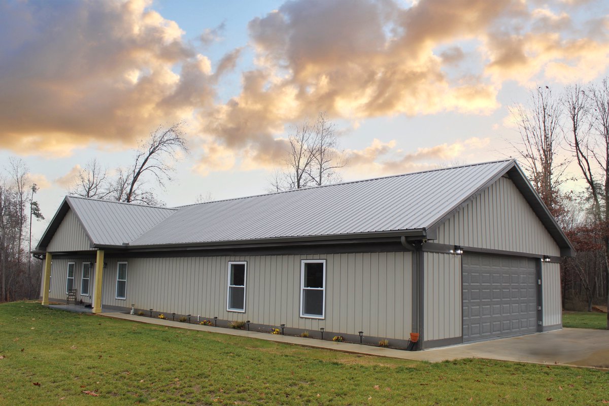 truemetalsupply's tweet photo. Gorgeous post frame barndominium from True Metal Supply with Textured Light Gray Board and Batten Steel Siding and a Charcoal Tuff-Rib Metal Roof. 🤩 Start your project: (865) 224-3055 or learn more at https://t.co/GUDHRQ413T #barndobuild #postframe #steelsiding
🔹 WeatherXL® Coil Coating from @SWCoilCoatings
🔹 Wood Ultimate Fasteners from Atlas Bolt & Screw Company
----------------
#boardandbatten #postframebuildingkits #postframekit #workshop #garage #shed #buildingkit #metalbuilding #trusses #steeltrusses #barndo #buildingkits #buildingkit #barndominium #knoxvillemetalroofing #knoxville #manufaturing #postframekits #metalshop #roofing #tuffrib #metalroofs #metalroof #metalroofing #truemetalsupply #metalroofingmadeeasy #boardandbattensteelsiding