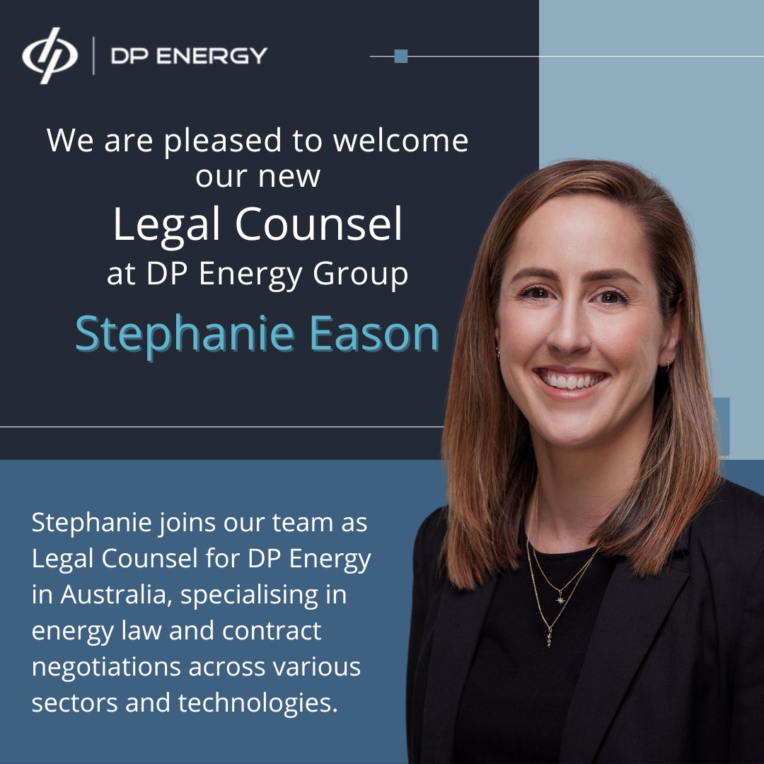 We are excited to welcome Stephanie Eason to the DP Energy Group team as our new Legal Counsel for Australia! 🎉

More on our LinkedIn: linkedin.com/feed/update/ur…

#DPEnergyGroup #RenewableEnergy #NewTeamMember