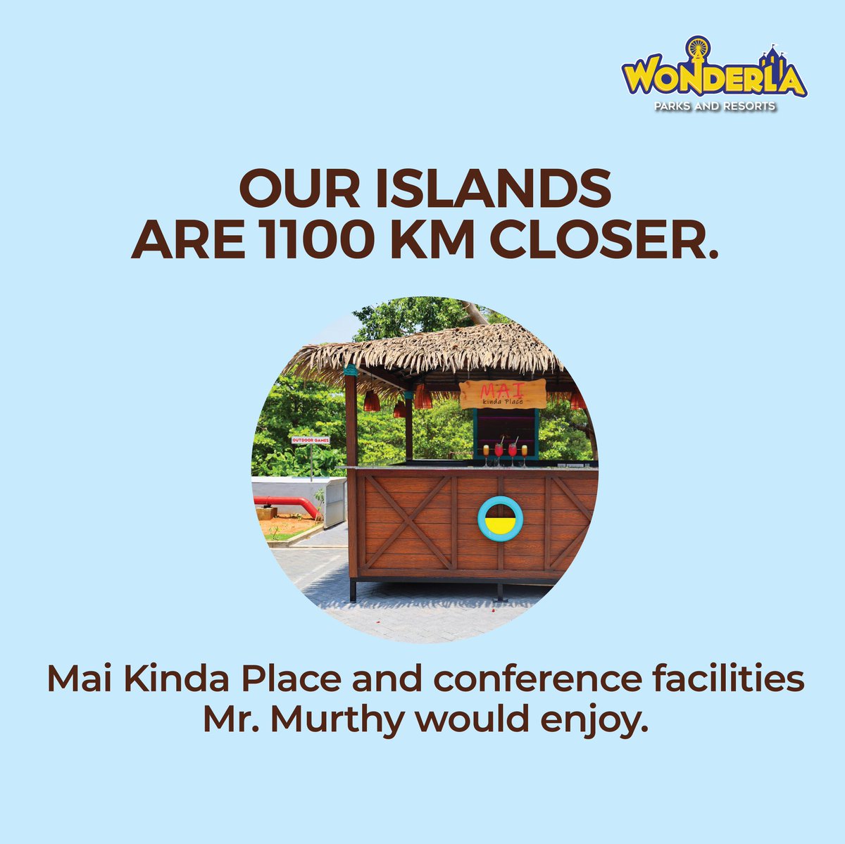 Wonder_La's tweet photo. Ditch work, escape the stress, or make Wonderla Resort your office for the day & play afterward in the park 🏢🌴
Even Mr. Murthy would agree – work hard, play harder at Wonderla! 💼🏖️
#Wonderla #WonderlaResort #Resort #WorkHardPlayHard #MomentMarketing https://t.co/3jzXizopEZ