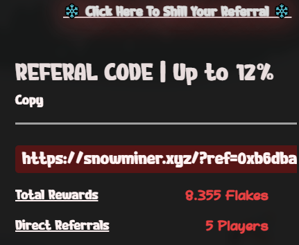 Beelzebumm's tweet photo. ~2 AVAX earned from referrals. Only 5 AVAX deposit, almost 50% done with initial just from referrals. 

3 multi-tier referral system going strong. Refer and Reap the rewards. PASSIVE INCOMOOOOORR

https://t.co/5aO27VrBr9

@SnowMinerAvax  #memecoin $COQ $GEC https://t.co/JA0GUnoDFP