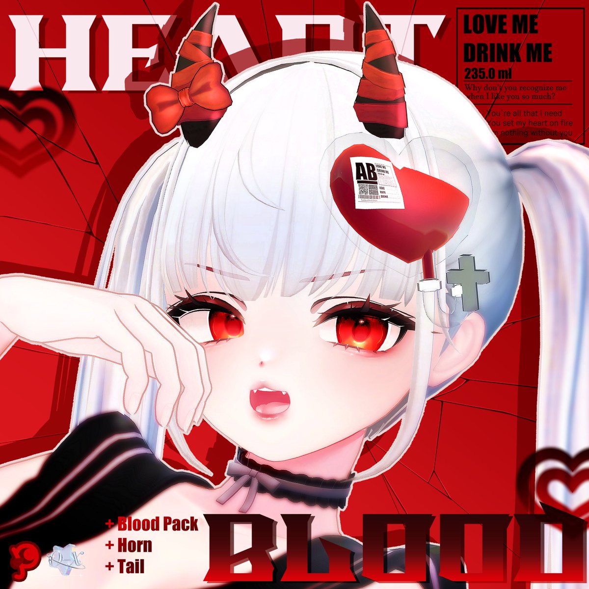 porkychopyy's tweet photo. [ハートブラッド💖Heart Blood]

かわいいハート血液パックの角、ヘアピン、しっぽを発売しました 重力に応じて揺れるカスタム液体シェーダーが入っています

#RT してくださったお一人を抽選して、その商品をプレゼントいたします🥰
https://t.co/HFGYyR4E6n #booth_pm #VRC #VRChat https://t.co/LhbOqivOyC
