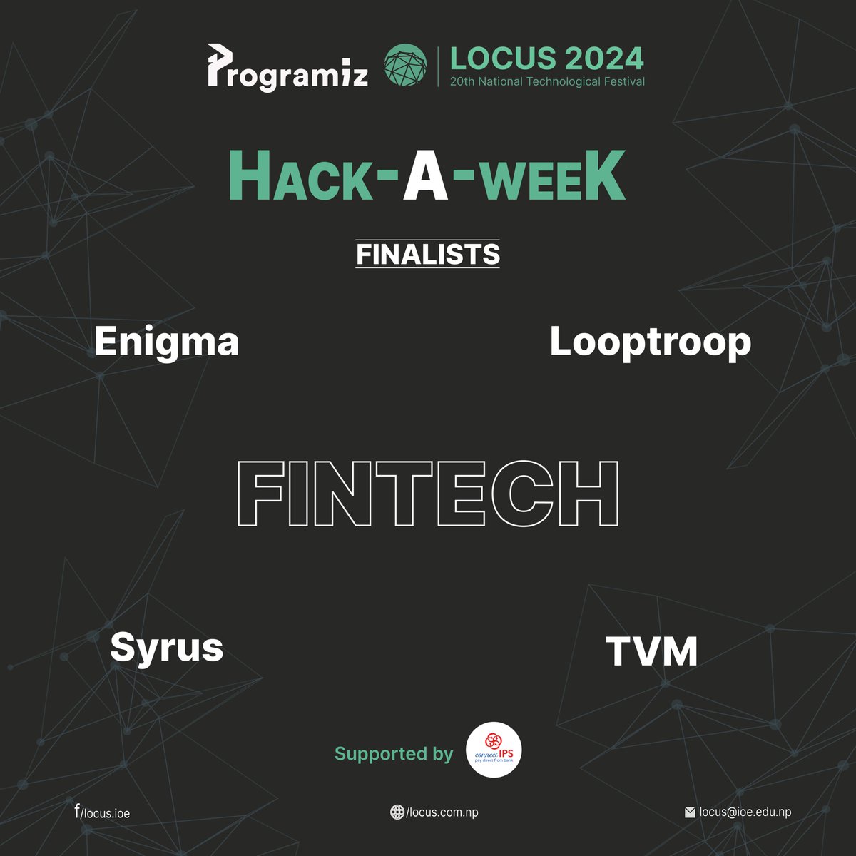 locus_ioe's tweet image. Unleashing creativity and innovation at &apos;Hack a Week&apos; – a platform where innovation has no bounds. Brace yourselves for the thrilling finale as we got top 4 teams emerged as finalists across diverse themes.

#LOCUS2024 #HackAWeek #LOCUS