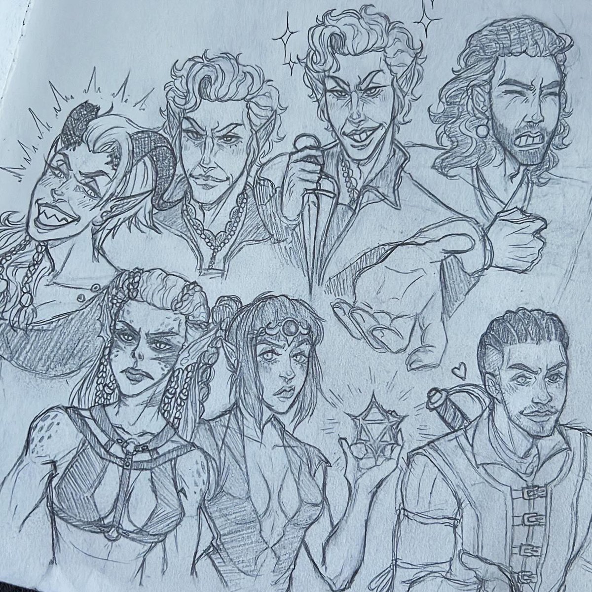 Sickfartz's tweet photo. BG3 sketch dump plus Tav #baldursgate3 #Astarion #karlach #GaleDekarios #WyllRavengard #Shadowheart #Laezel #Tav https://t.co/SAjhKm6oq3