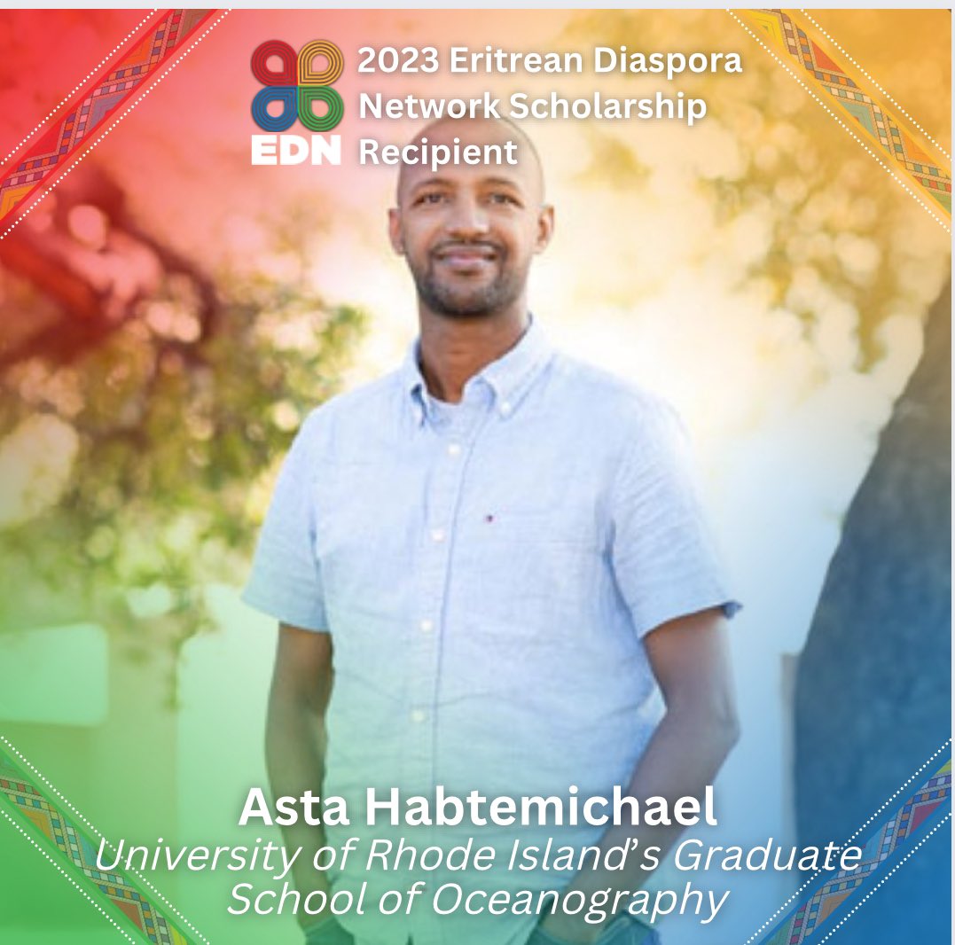 EriDiaspora's tweet photo. Meet our EDN scholarship fund recipients! 

@AZHabtemichael  a PhD candidate in Chemical Oceanography at the University of Rhode Island’s Graduate School of Oceanography (URI-GSO) and a NIH trainee in the STEEP Superfund Research Program. 

https://t.co/prLXADRG8e

#Eritrea 🇪🇷 https://t.co/ya3Wpur9Bz