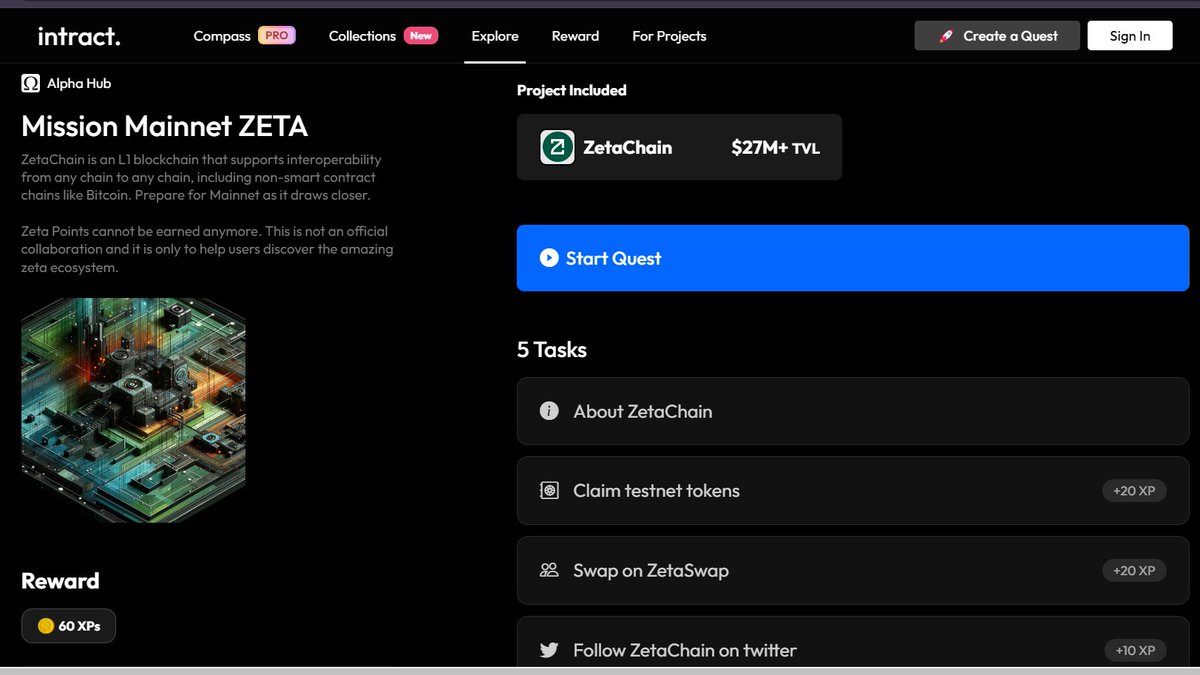 Intract ๐ (@intract_hq) on Twitter photo What if all blockchains could connect effortlessly? ๐
<a href="/zetablockchain/">ZetaChain ๐ฉ</a> is an L1 blockchain that bridges every chain, even non-smart contract ones like #Bitcoin
Discover the Zeta ecosystem on our Quest at link.intract.io/R4b3DM as they near their #mainnetlaunch What if all blockchains could connect effortlessly? ๐
<a href="/zetablockchain/">ZetaChain ๐ฉ</a> is an L1 blockchain that bridges every chain, even non-smart contract ones like #Bitcoin
Discover the Zeta ecosystem on our Quest at link.intract.io/R4b3DM as they near their #mainnetlaunch