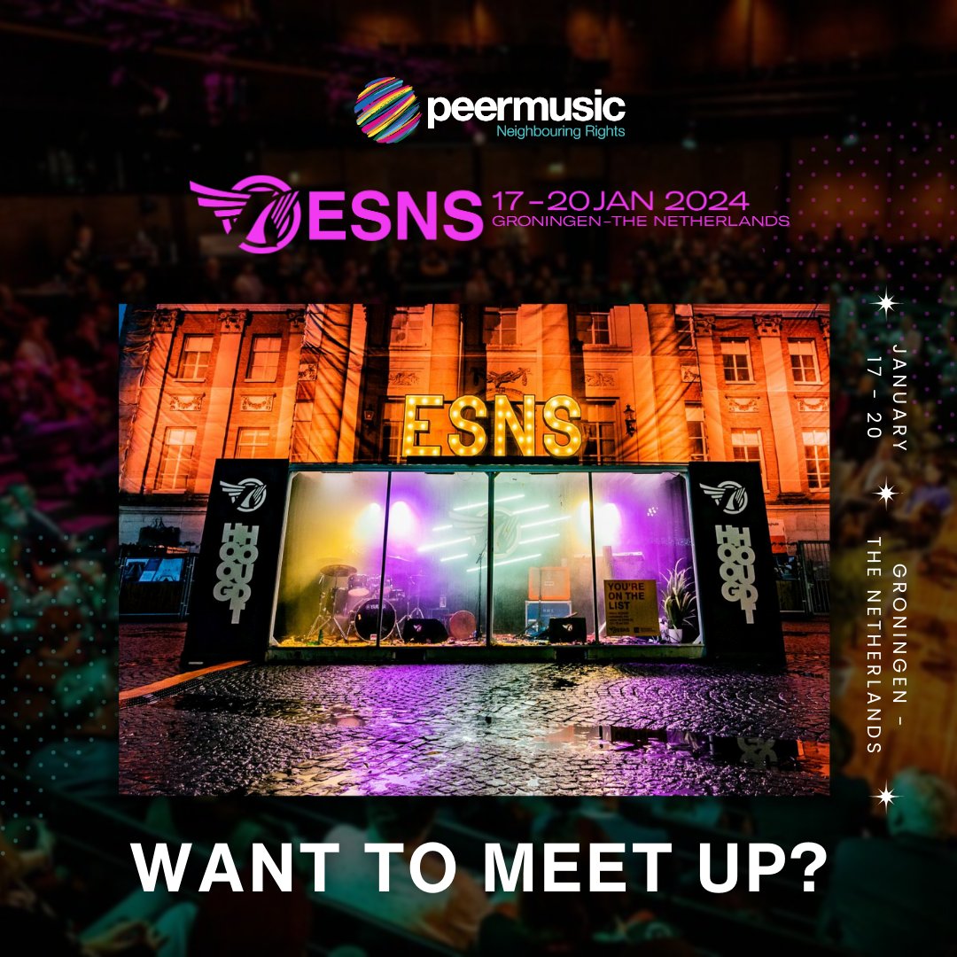 Next week we will be attending <a href="/esns/">ESNS</a> with our team. Looking forward to seeing some of our clients, the conference panels, networking and to discovering new music! If you’d like to meet up, please do let us know.
#peermusicnr #neighbouringrights #ESNS2024 #musicindustryevent