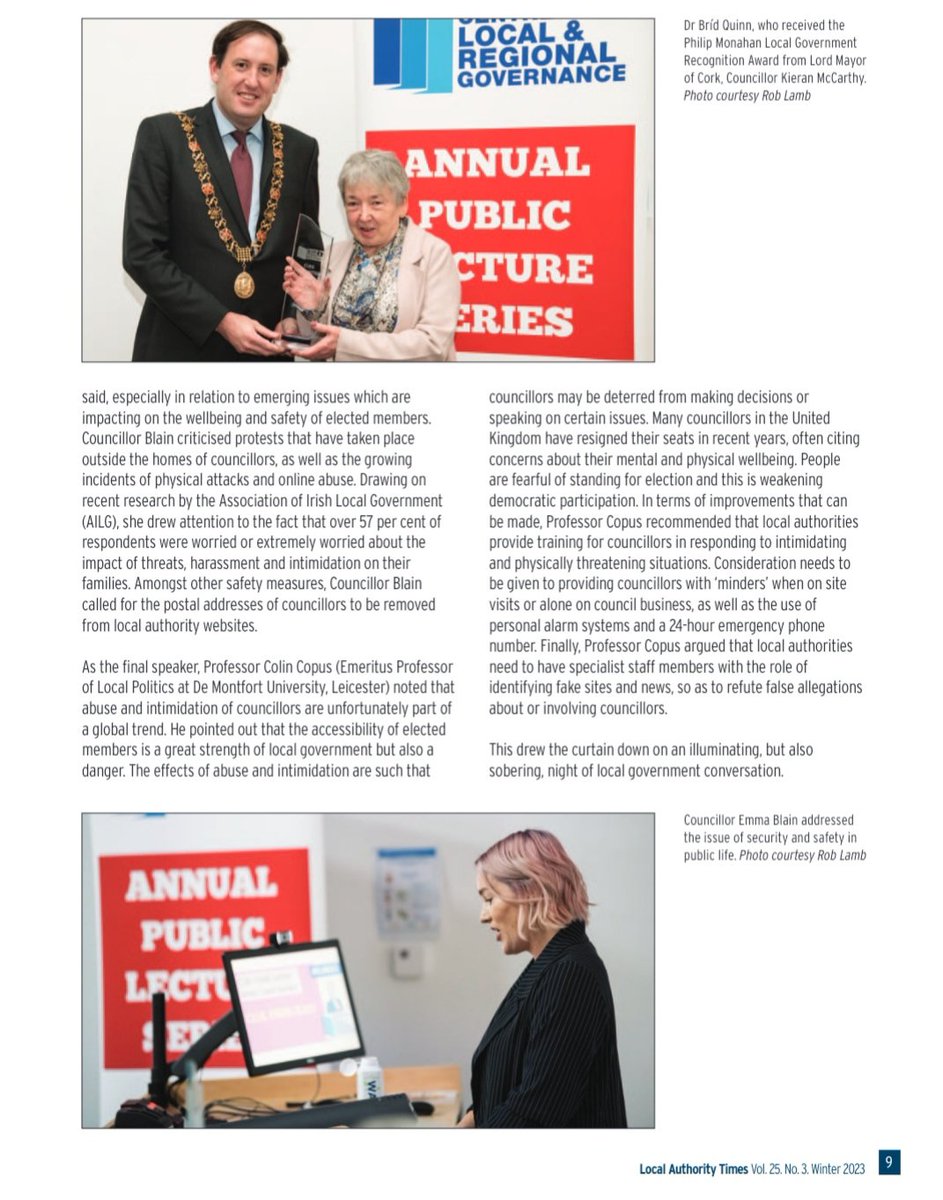 AodhQuinlivan's tweet photo. Well done to all involved in the current issue of LOCAL AUTHORITY TIMES. Delighted to feature with @JohnGer60 for #FirstCitizen & also a report on CLRG23. Check out the full issue at https://t.co/GxerdQMHqW. @DeptHousingIRL @LocalGovIre @CLRGUCC @kodonnellLK @UCCResearch @UCC https://t.co/EMTGnIwLK2