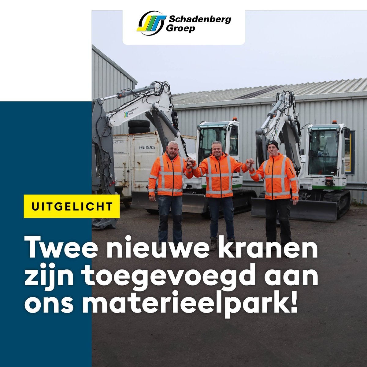 Onlangs hebben we twee nieuwe kranen aan onze toegewijde machinisten overhandigd. Hun tevredenheid is dé bevestiging van onze inzet om hen voortdurend in goed en veilig materieel te voorzien. 

De toekomst bouwen we samen! 

#nieuwekranen #goedgereedschap #Veiligheidop1