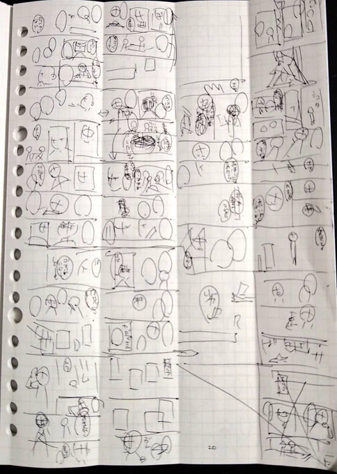 嫌いすぎて、小さくしたらわーーーって書けるんじゃね?って思って、友達から教えてもらった1枚の紙を折りたたんで行う方式を取り入れ、家でできないのでファミレスなどでおこなっておるます。
スマホで撮って、該当ページに各ページのものをカット&amp;ペーストして拡大して使う。 