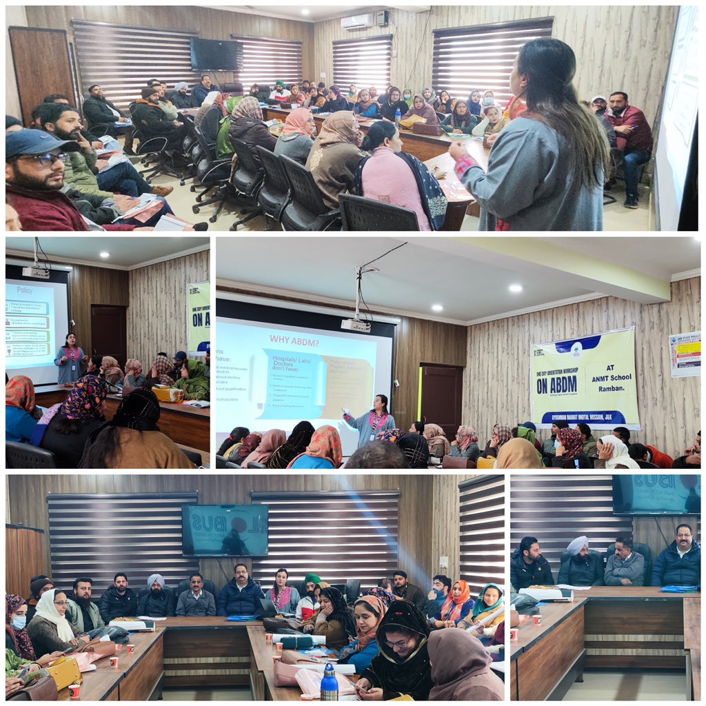 Ayushman Bharat Digital Mission J&K (@abdmjk2022) on Twitter photo ABDM Orientation and Training Program held for District Ramban today!
<a href="/AyushmanNHA/">National Health Authority (NHA)</a> <a href="/HealthMedicalE1/">Health & Medical Education Department J&K</a> <a href="/NHMJK5/">NHM, J&K</a> <a href="/SyedAbidShah/">Syed Abid Rasheed Shah</a> <a href="/diprjk/">Information & PR, J&K</a> <a href="/DIPRRambandic/">Information & PR Ramban</a> ABDM Orientation and Training Program held for District Ramban today!
<a href="/AyushmanNHA/">National Health Authority (NHA)</a> <a href="/HealthMedicalE1/">Health & Medical Education Department J&K</a> <a href="/NHMJK5/">NHM, J&K</a> <a href="/SyedAbidShah/">Syed Abid Rasheed Shah</a> <a href="/diprjk/">Information & PR, J&K</a> <a href="/DIPRRambandic/">Information & PR Ramban</a>