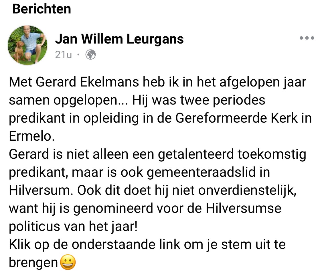 Mijn voormalig stagebegeleider heeft een warme aanbeveling gegeven op #Facebook. Graag deel ik ‘m ook hier. Inclusief de genoemde link: poll.fm/13164969