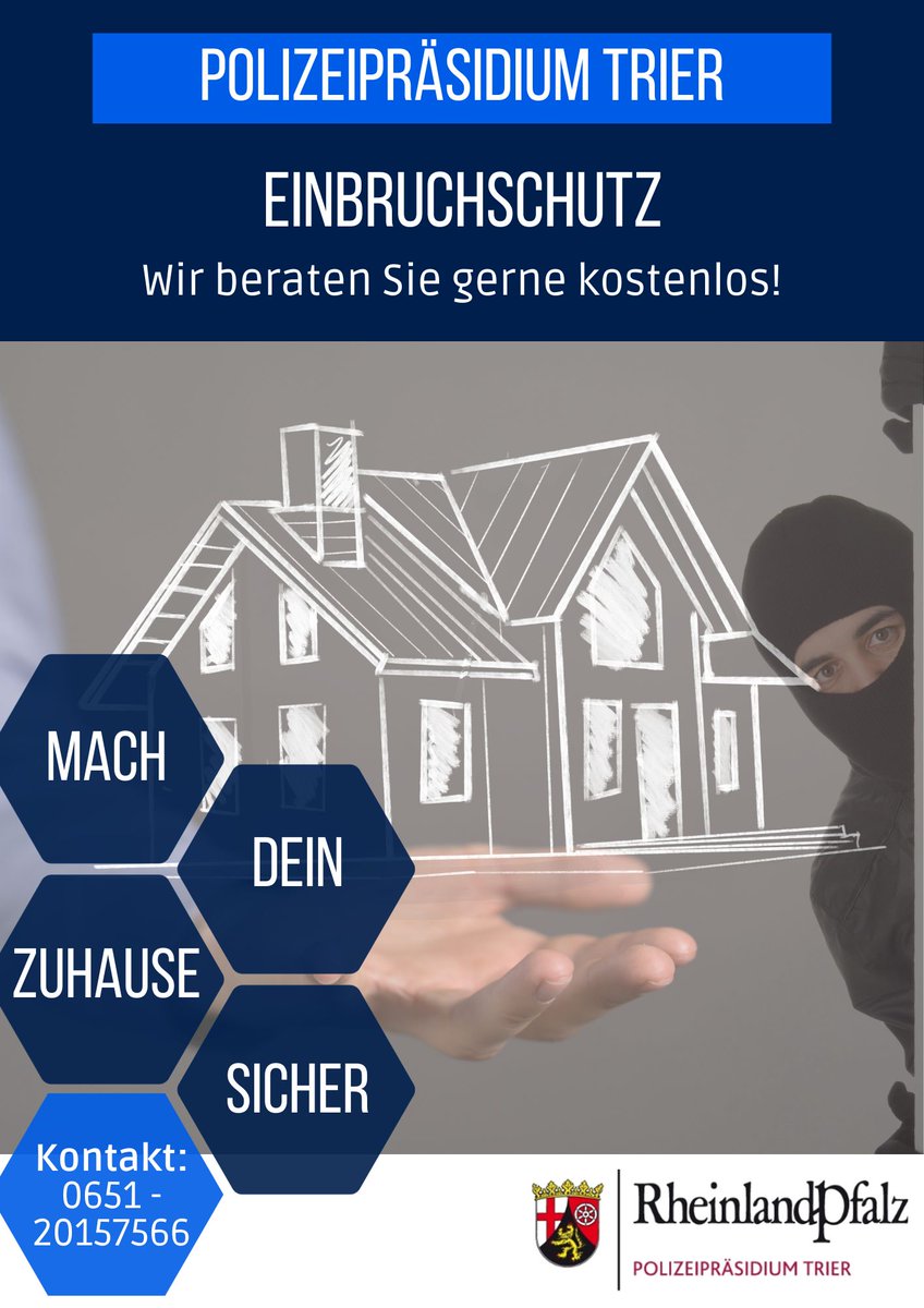 PolizeiTrier's tweet image. Am Freitag, den 12. Januar, werden verstärkt Präventionsstreifen und Beratungen in #Konz-Könen und auf Roscheid durchgeführt.
❔Bei Fragen rund um das Thema Einbruchschutz - gerne die Kolleginnen und Kollegen vor Ort ansprechen!🚔
➡️s.rlp.de/KnTlQ