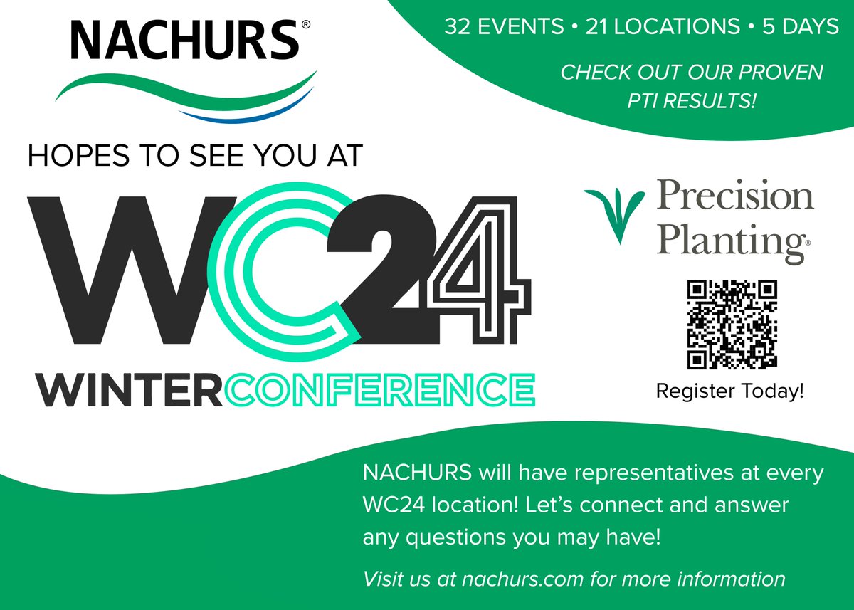 Connect with NACHURS at the Precision Planting Winter Conference! For more information, click the link below or contact your local sales manager!

nachurs.com/nachurs-precis…