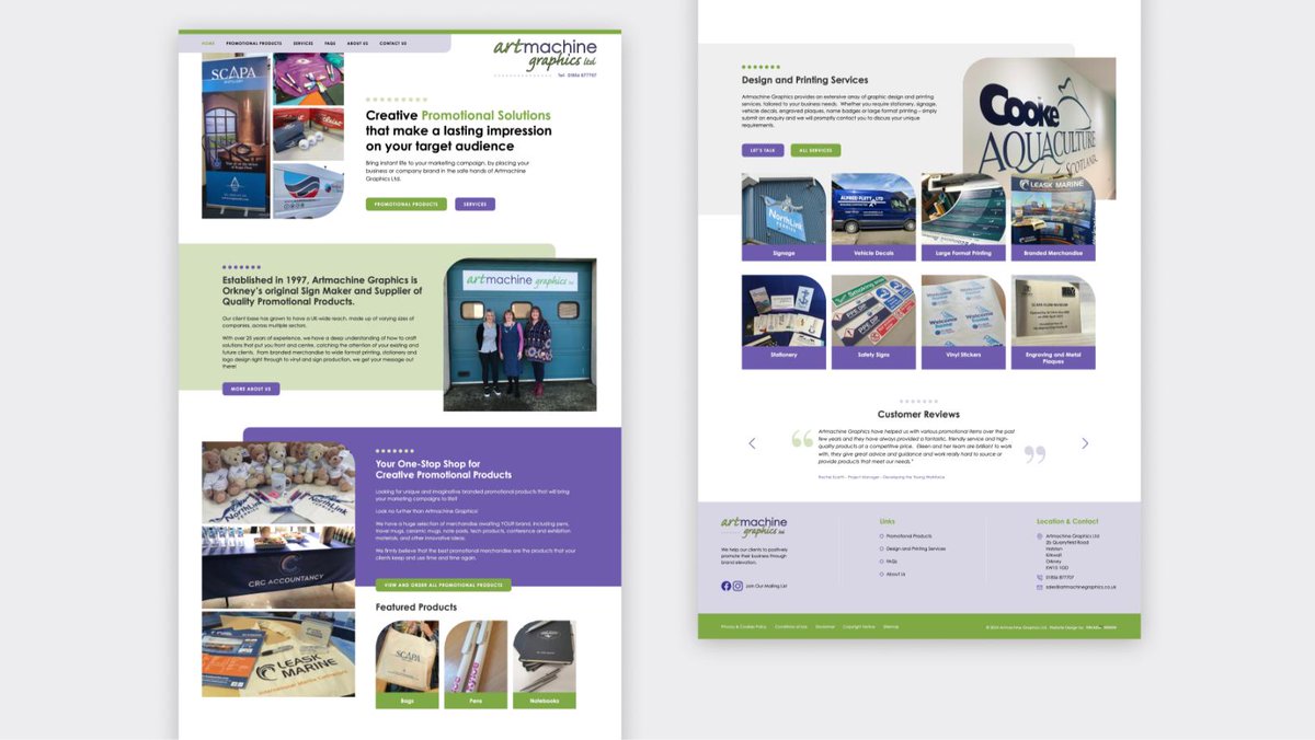 As we're getting settled into 2024 we're happy to share our first project launch of the year for Artmachine Graphics Ltd and we're delighted with the result 😍
Have a look here 👉 artmachinegraphics.co.uk

#webdevelopment #Orkney #scotland #wordpress #digitalmarketing