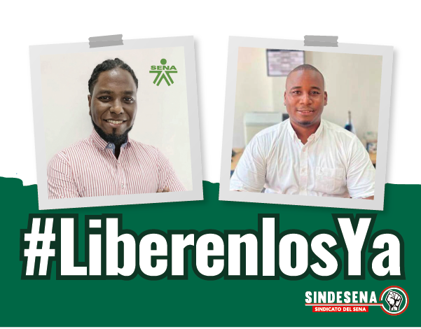 garciatamayo33's tweet photo. Los trabajadores y trabajadoras del SENA rechazamos los actos que le han quitado la libertad al funcionario del SENA Jefferson Elías Murillo y el registrador Blyderson Arboleda Montañez, pedimos por su pronta liberación  y respeto al derecho fundamental  a la vida #LiberenlosYa https://t.co/TDyxMKNEX6