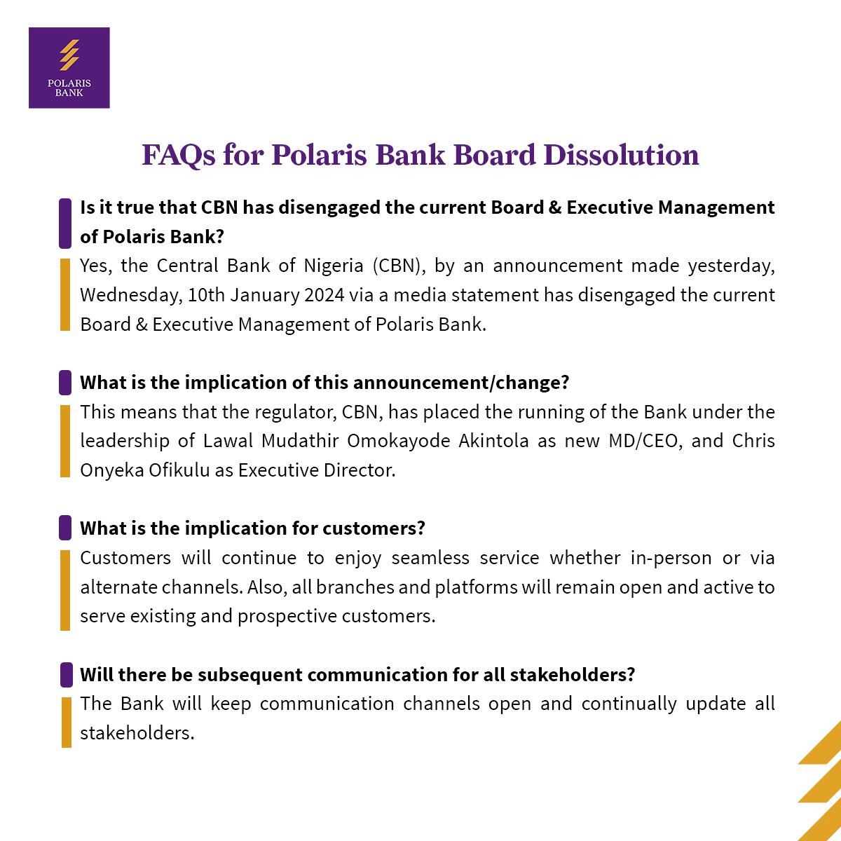 PolarisBankLtd's tweet photo. We thank you for your continuous patronage and loyalty.

Your commitment to us at Polaris Bank has strengthened us and will serve as the foundation for future growth.

We will continue to deliver excellent service to you. https://t.co/tTOo7WZ5Mr