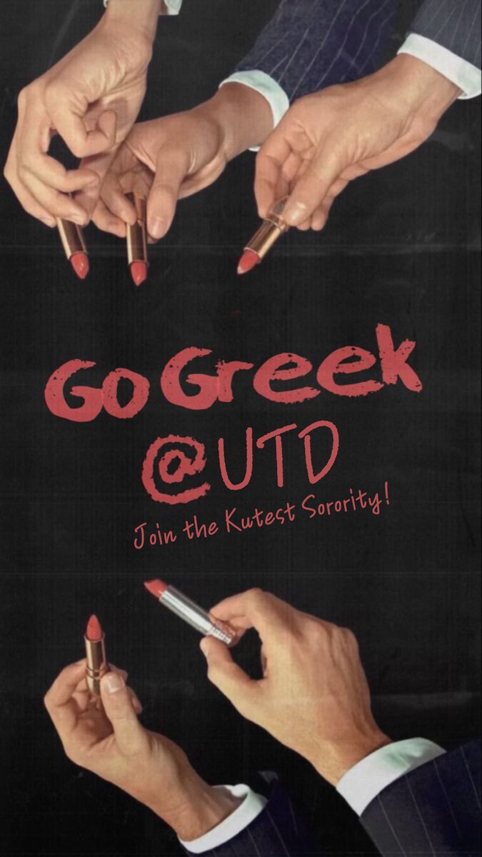 UTDKDChi's tweet photo. Interested in Greek Life at UTD?
💋 RUSH KDChi 💋
Our interest form linked here: https://t.co/WjCfB7utB3
If you have any questions DM us!

#UTD #Sorority #CollegeLife #KDChi #BetaZeta https://t.co/ufE7IQrlI8