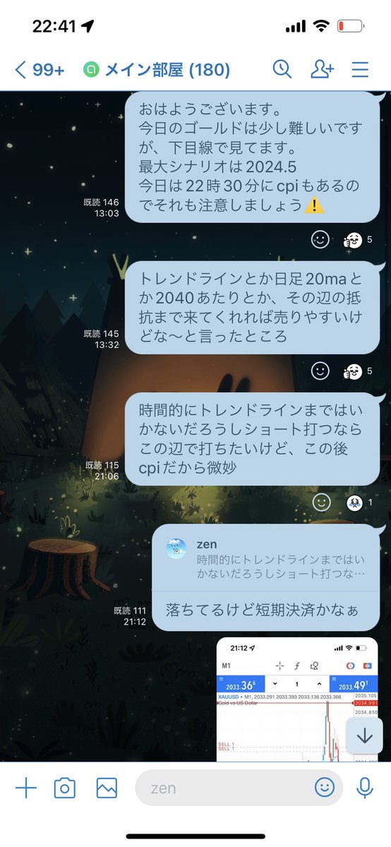 Nozi00's tweet photo. 今日の考察。
ゴールドトレンドラインで売り入れて2024.5利確。

1枚目が昼に出した考察。
2枚目が今のチャート。

まじで3日連続エントリー位置も利確位置も完璧なのに今回のはcpiで動いたから取れなかった（т-т）

悔しい〜

でも分析の的中率半端ないww https://t.co/QR2loy6ay8