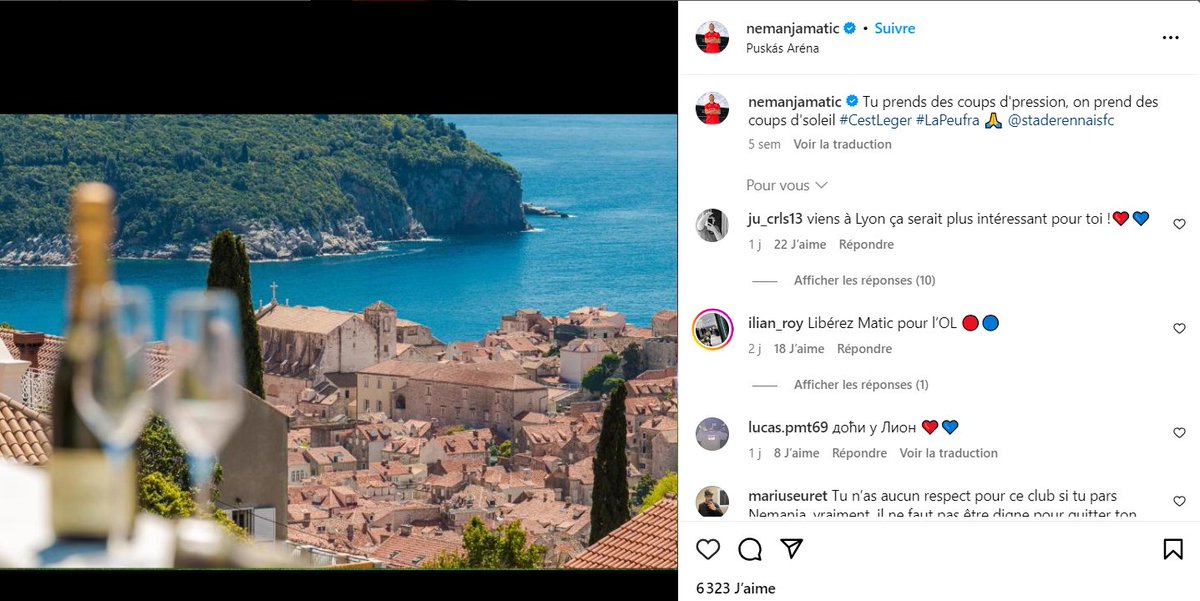 MercatoPlein's tweet photo. 🚨 L'insolence de Nemanja Matic qui publie une photo de ses vacances sur Instagram en mentionnant le stade Rennais...

Il semble bien loin du club breton.

(FouinyBabe)

#matic #srfc https://t.co/oM5UrK3TaU