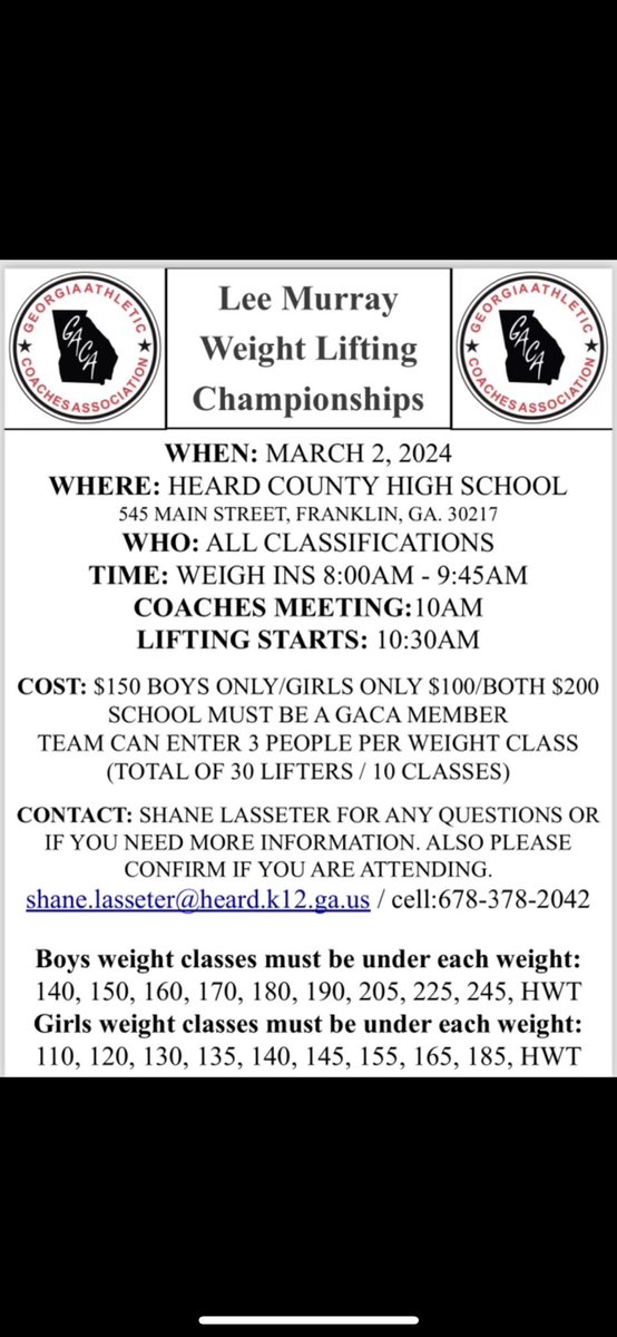 Heard County Weightlifting tweet media