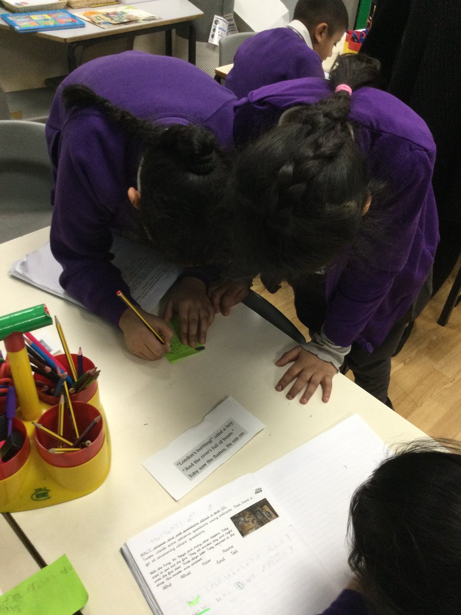 ECS_Keighley's tweet photo. Y2 have been busy writing retrieval questions for extracts of text from our class story. They then read and answered other children's questions and highlighted the answer in the text. #oracy #retrievalquestions #TobyandtheGreatFireofLondon π£οΈβ https://t.co/e1H7jHSsw4