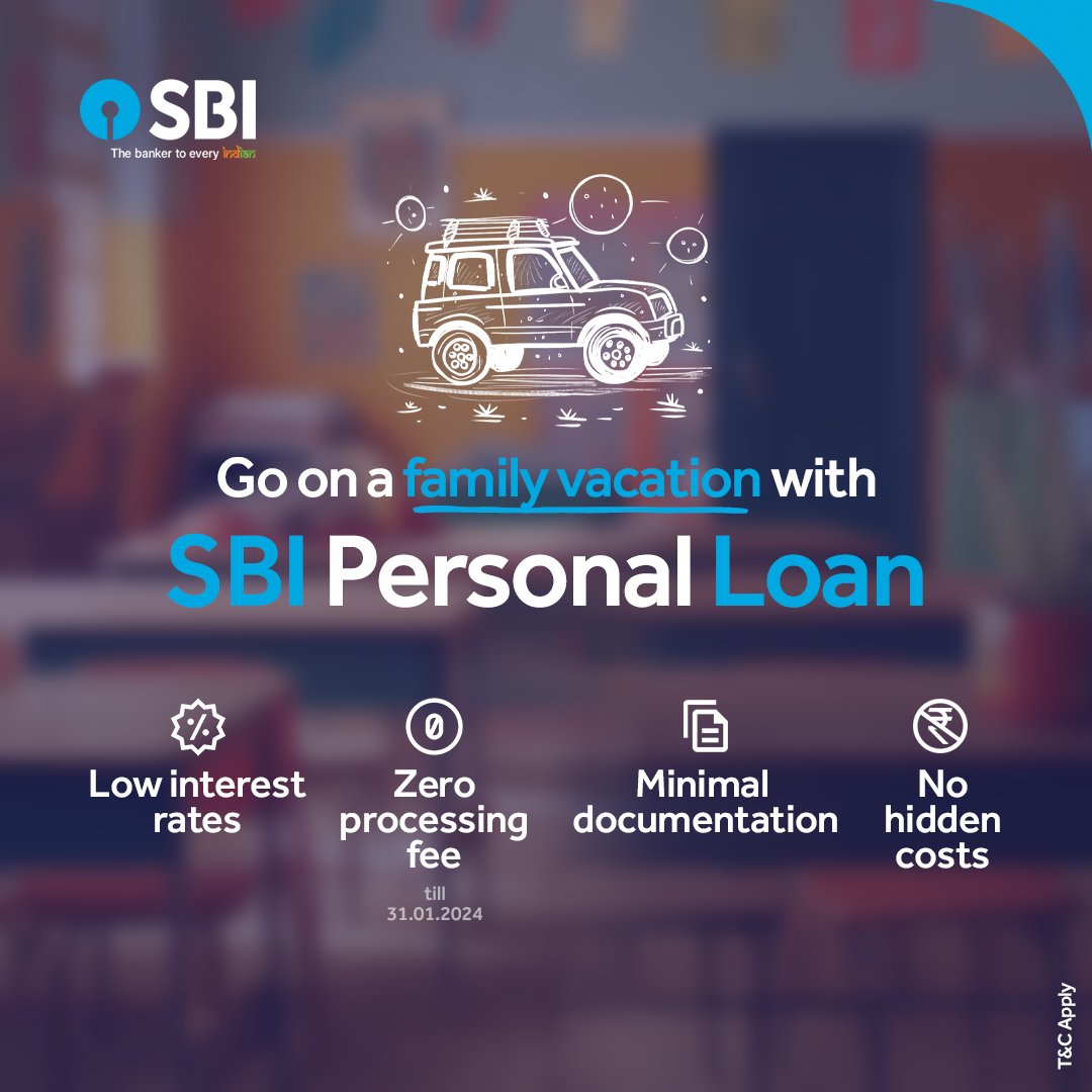 Turn your child’s dream trip to reality with SBI Personal Loan.

Apply Now: bank.sbi/web/personal-b…

#SBI #PersonalLoan #PersonalBanking #LetThemDream #DeshKaFan #TheBankerToEveryIndian