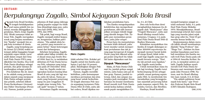 MARIO Zagallo (1931-2024). Love Mario Zagallo ♥️. <a href="/hariankompas/">Harian Kompas</a> #MarioZagallo #SingaTua